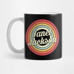 Janet Proud Name Retro Rainbow Tribute Mug